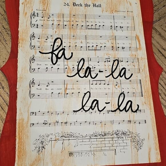 Large Wood Music Sheet Design Piano - Picture 2 of 6